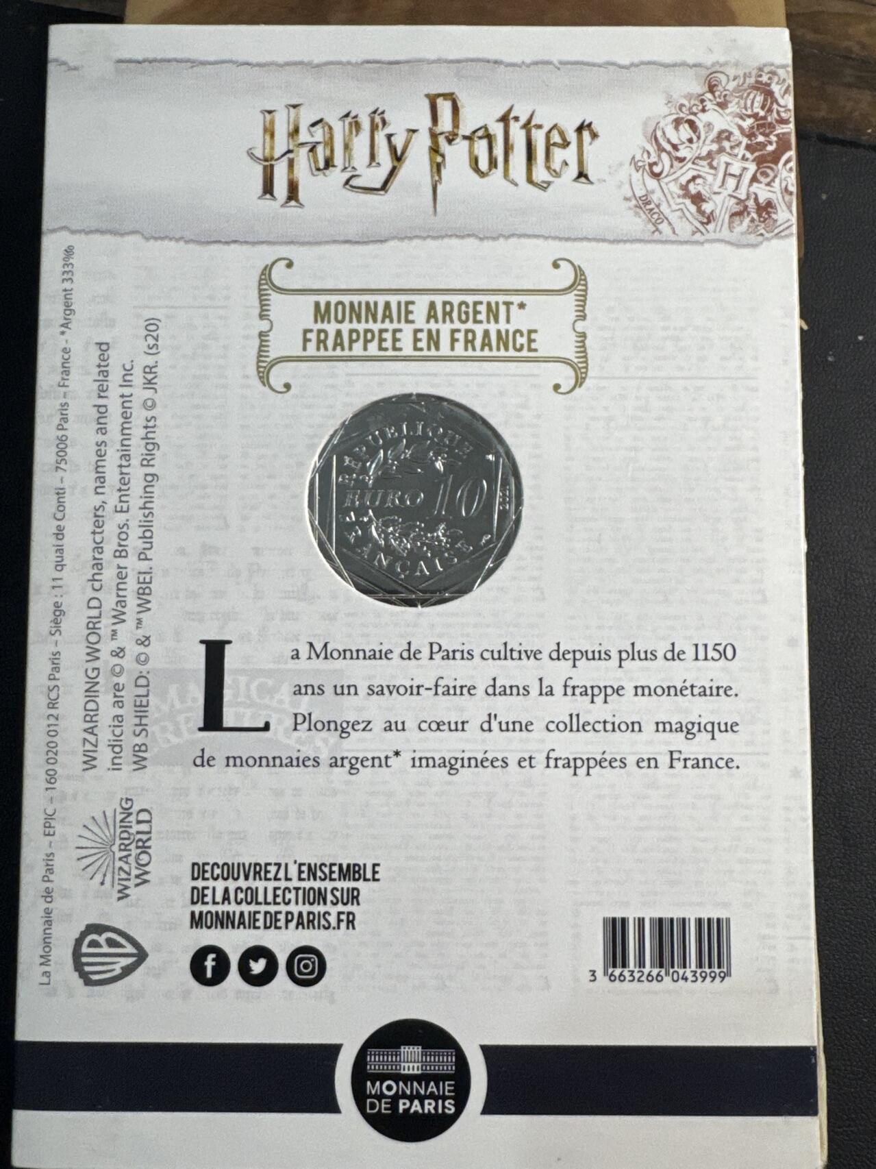 ❤️【币观天下】❤️ 第345期钱币拍卖场- 2026.3.20周五晚上6点半场 长期征集拍品  法国2021年哈利波特系列第17枚死亡圣器彩色银币卡册