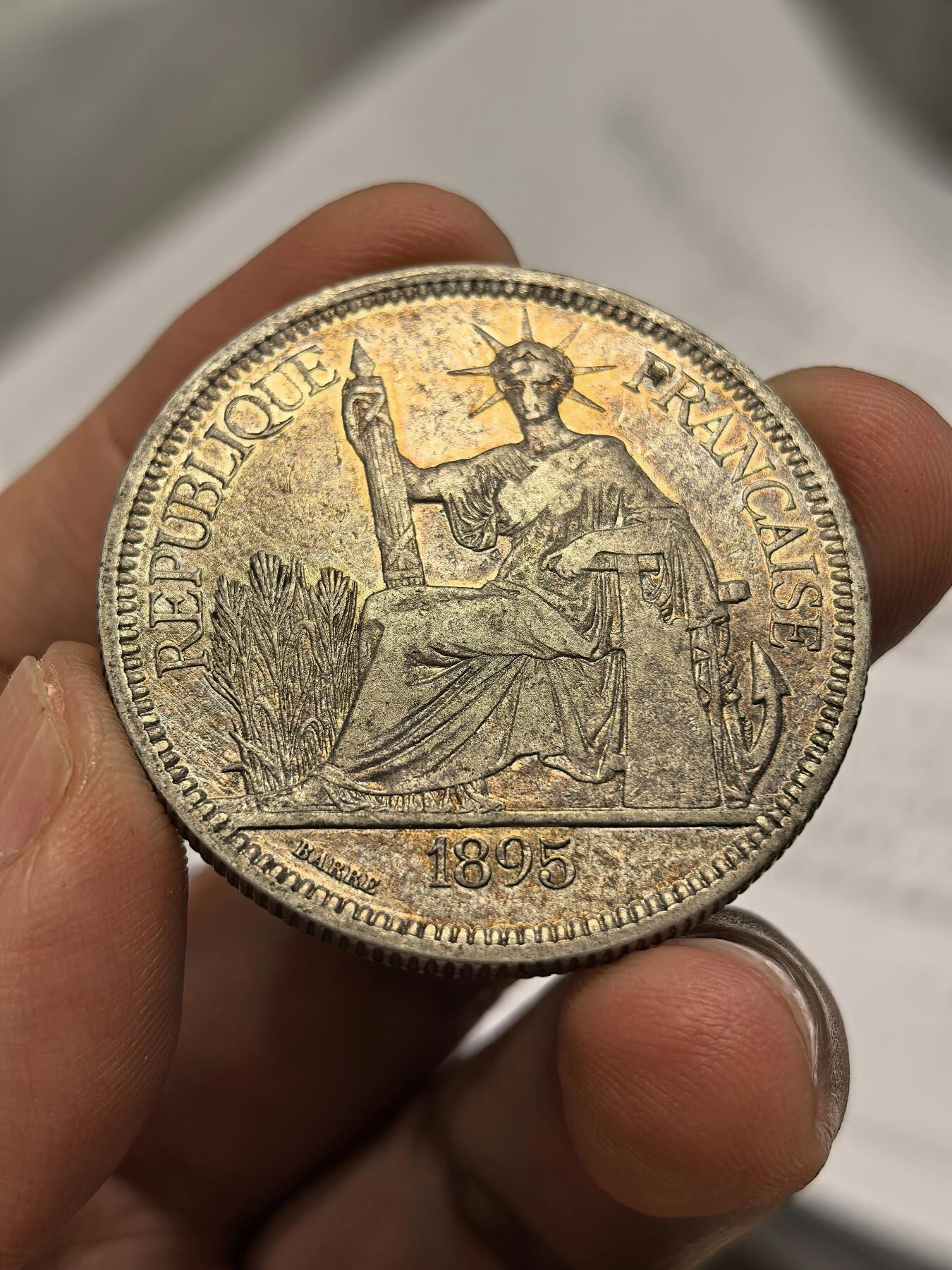 博洋堂世界钱币拍卖第165期（全场包邮） 法属印支1895年加重坐洋-2