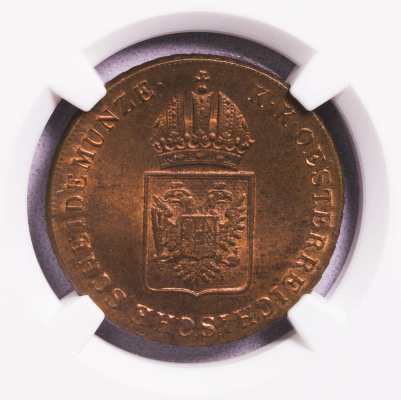 NGC-MS62/63/64RB 1816奥地利铜币三枚套