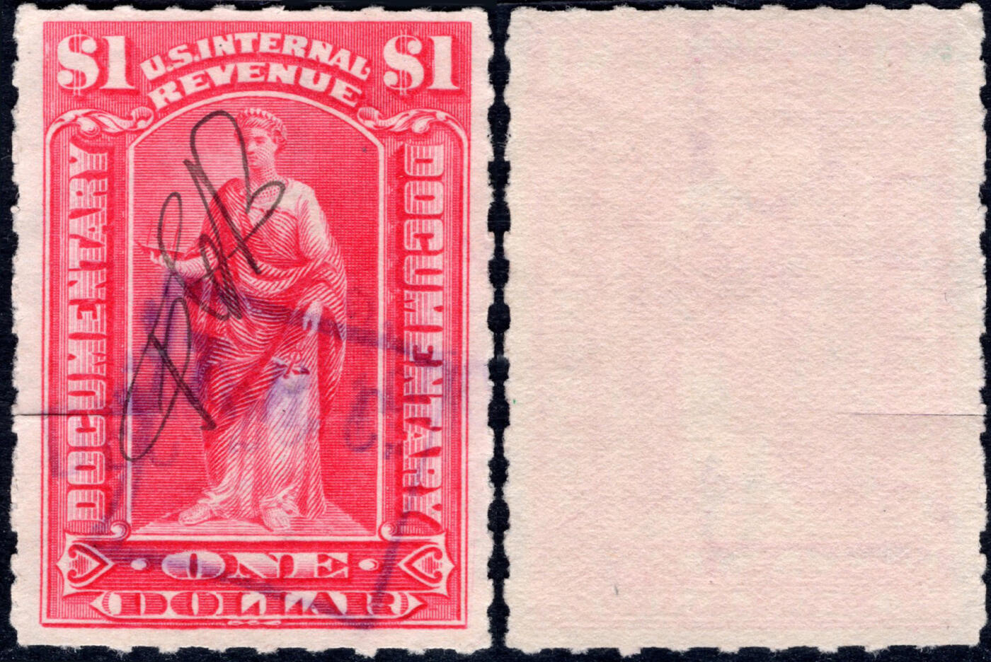 洪涛臻品批发群 精选邮票限时拍卖第1289期  美国1899 红色 国际税票高值1美元