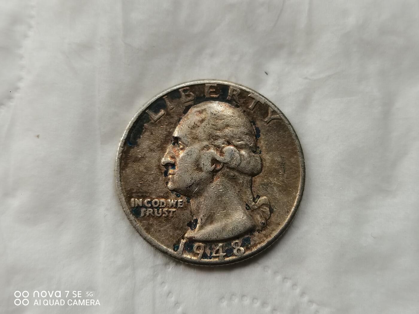 银币 1948年美国25分银币（6.2克）