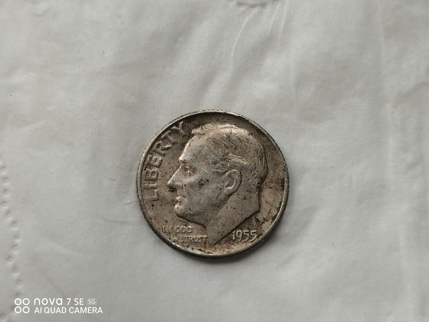 银币 1955年美国10分银币