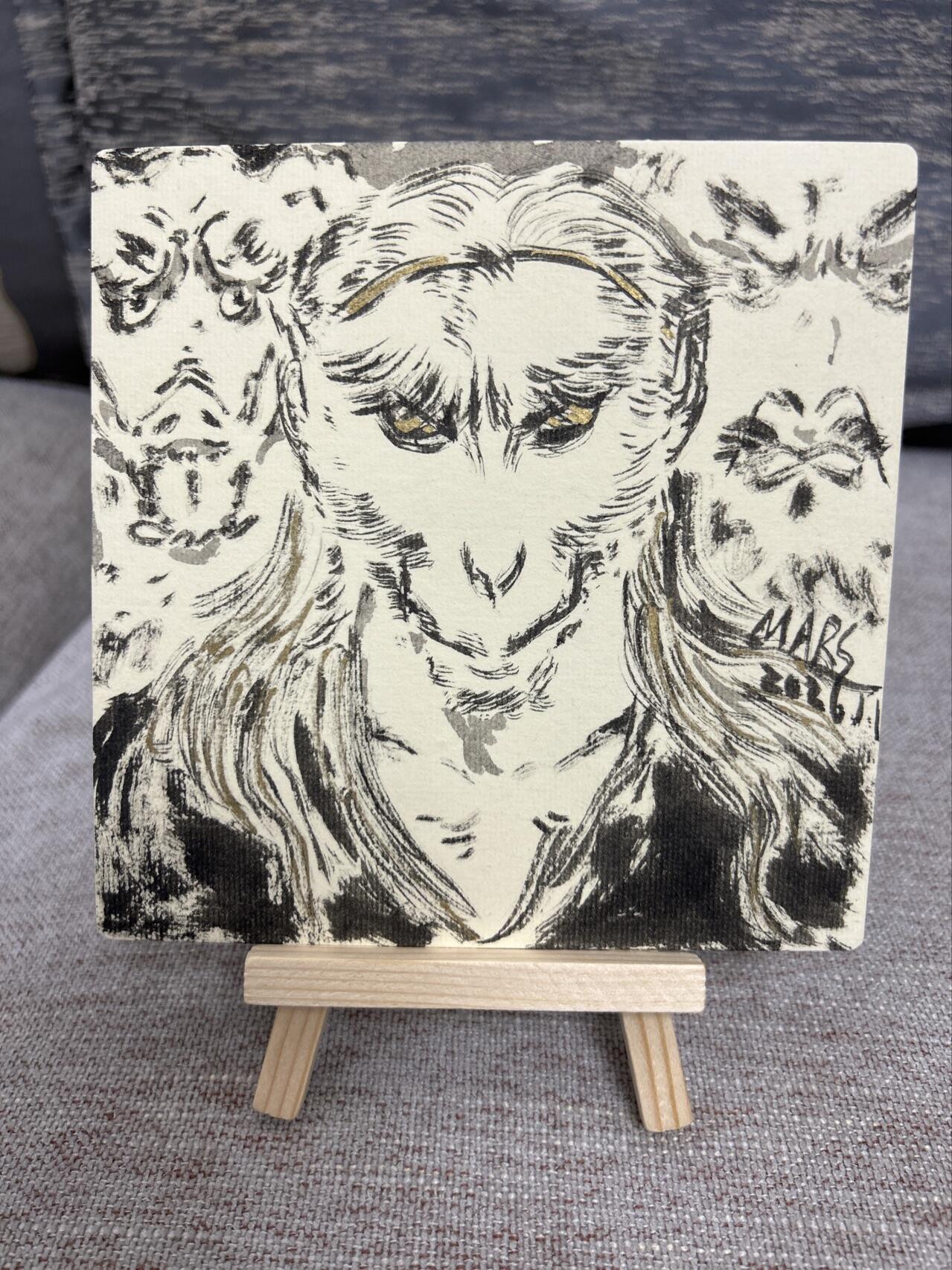 喜灰玩卡拍卖第五期，接拍品0佣金，欢迎送拍，释放现金流，让自己有资金可以购买更多喜欢的卡牌，让别的卡友能淘到更多心仪的卡牌 秦嘉裕老师 手绘 孙行者 14cmX14cm