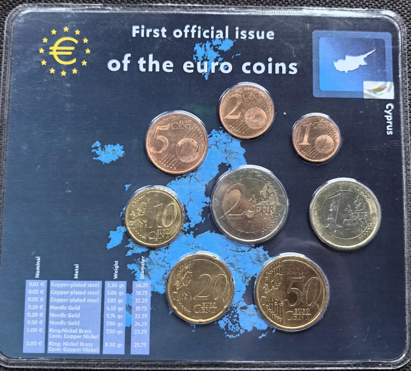 外国优质老铜币银币苏联纪念章，每周六晚九点倒数截拍，满百包邮可寄存，持续收拍 欧元硬币-2008年塞浦路斯（首发版）