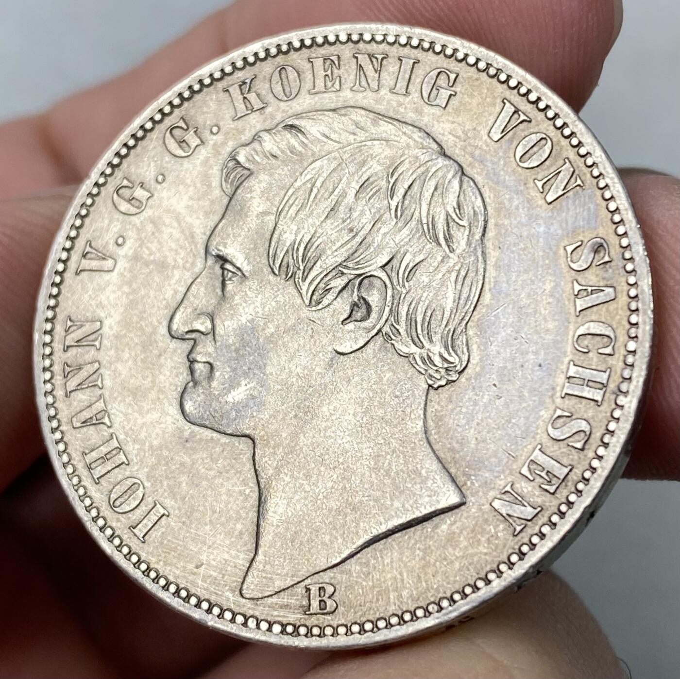 万国钱币拍卖第063期 1871德国萨克森普法胜利泰勒 经典骑马女武神 胜利系列发行量最少品种 原味黑彩