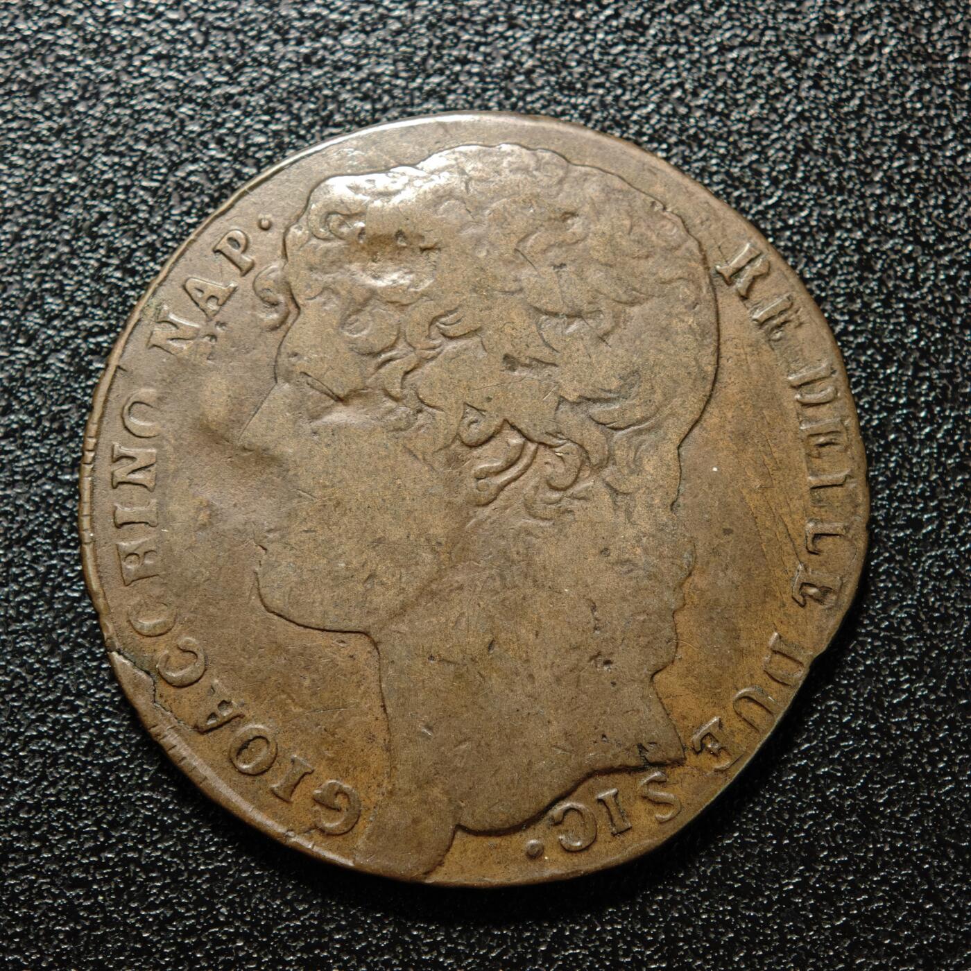 【德藏】世界币章拍卖第168期（拍品征集中~欢迎藏友联系） 1810年 那不勒斯王国3格拉纳铜币 直径约：33.2mm；重约：16.5g