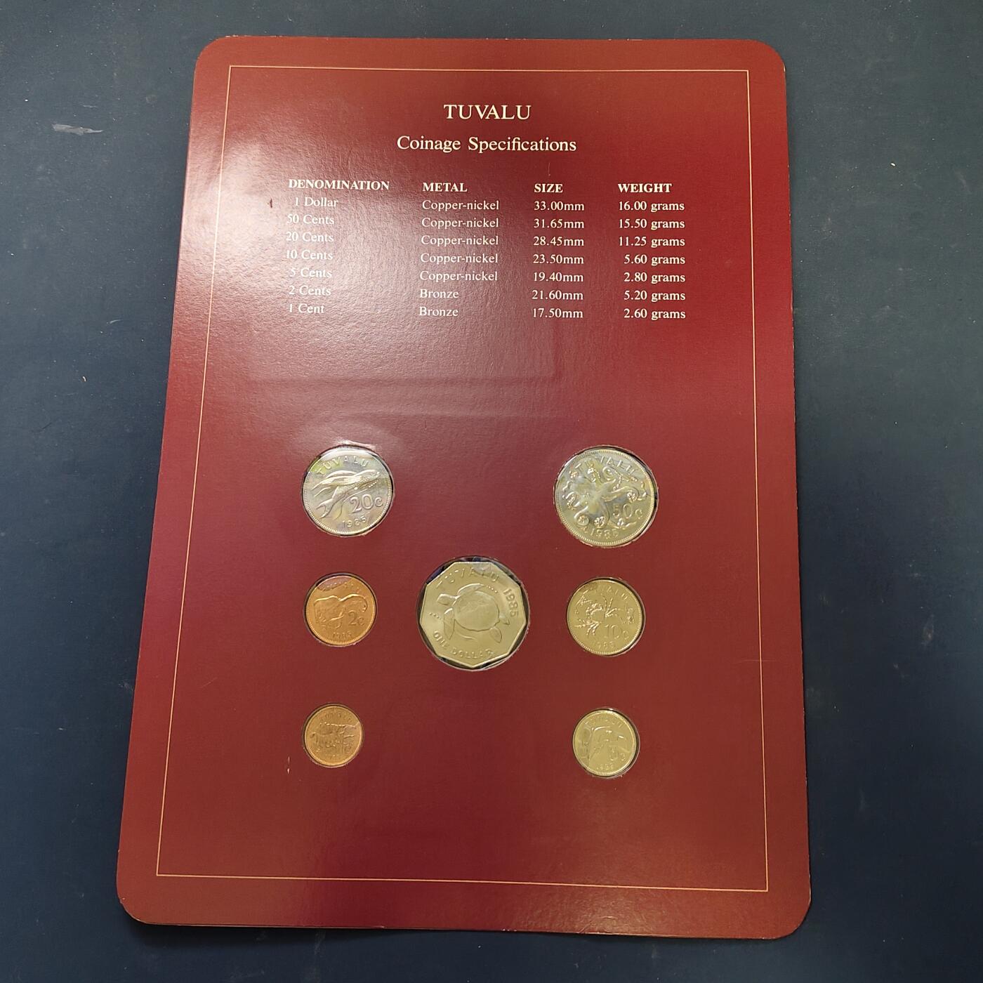 【全场包邮】纯粹捡漏拍513场 【富兰克林·世界各国硬币系列邮币卡】图瓦卢