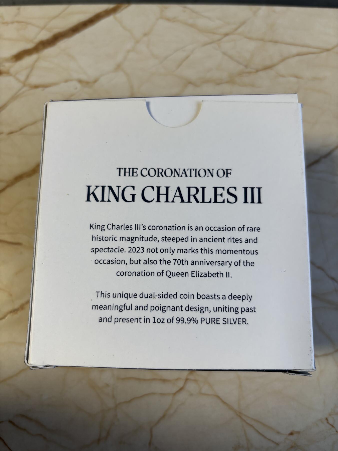 第194期拍卖 纽埃2023年查尔斯三世加冕礼1盎司精制纪念银币，999银，发行1500枚