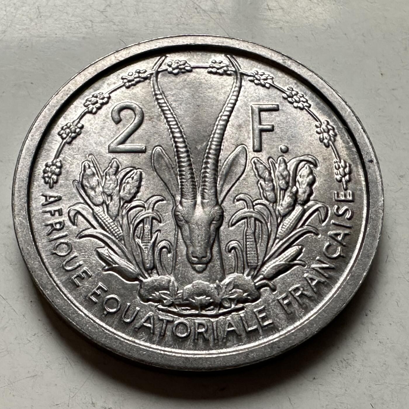 🌹外币初藏🌹🐯2026年第30场   每周二四六晚8️⃣点 接代拍 法属赤道非洲1948年  2法郎铝币