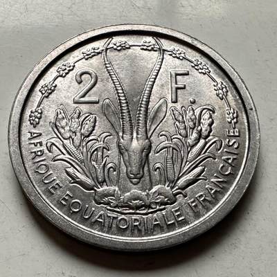 🌹外币初藏🌹🐯2026年第30场   每周二四六晚8️⃣点 接代拍 - 法属赤道非洲1948年  2法郎铝币