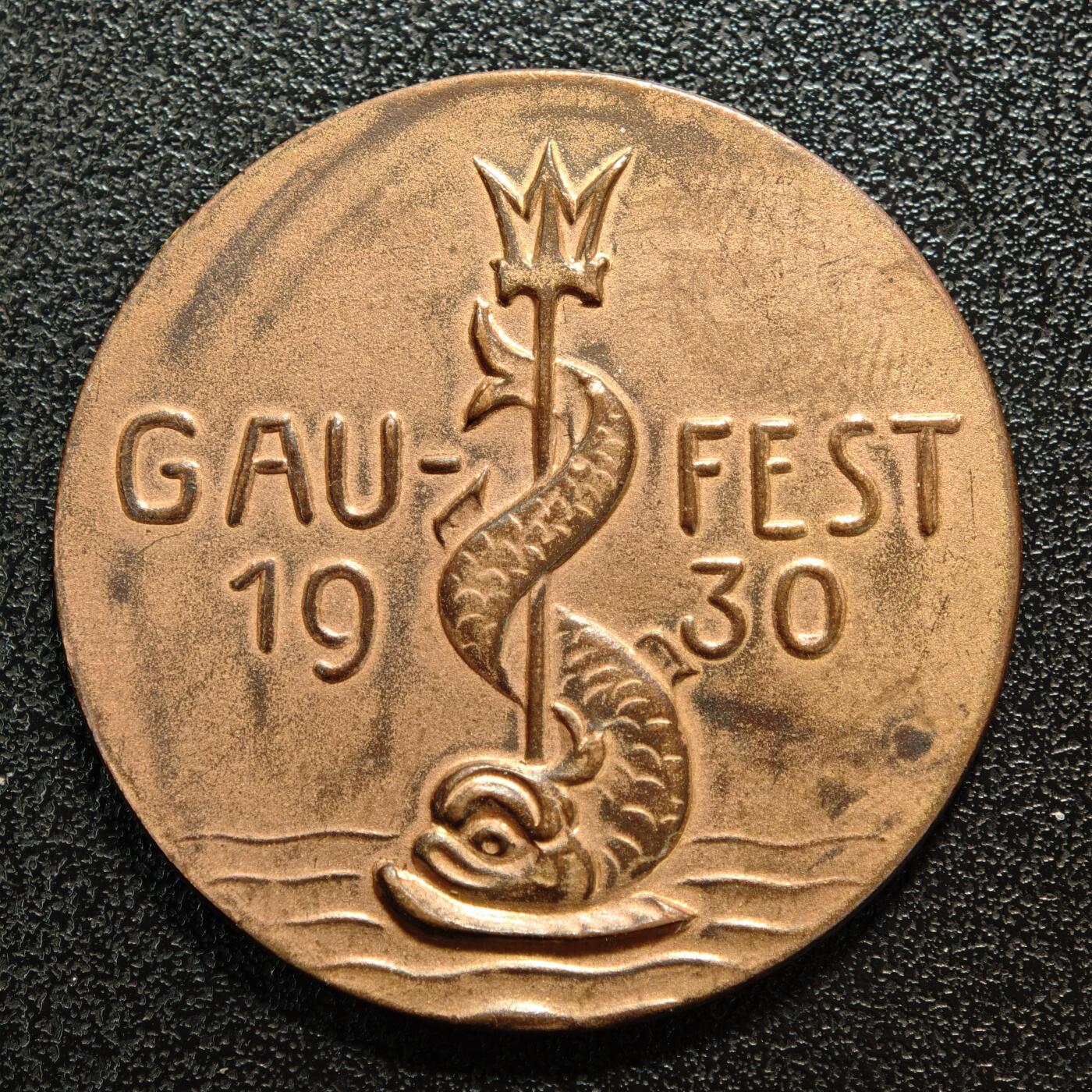 【德藏】世界币章拍卖第168期（拍品征集中~欢迎藏友联系） 1930年 德国格明德体育俱乐部纪念铜章 直径约：36.8mm；重约：19.3g