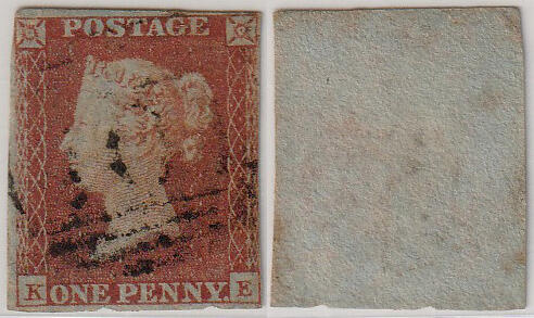 洪涛臻品批发群 精选邮票限时拍卖第1289期  红便士 蓝纸无齿早期版 KE票位 黑色杀手戳 一百多年的世界第一套古典邮票 保真