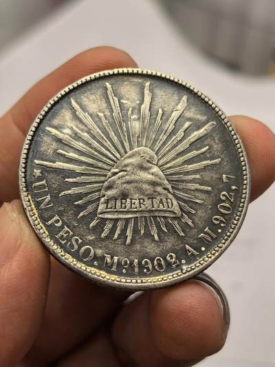 博洋堂世界钱币拍卖第165期（全场包邮） - 墨西哥1902年Mo AM版直边鹰洋 双面均匀黑包浆