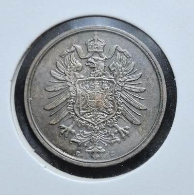 外国优质老铜币银币苏联纪念章，每周六晚九点倒数截拍，满百包邮可寄存，持续收拍 - 德意志帝国1875年2芬尼铜币，正面帝国鹰国徽彰显统一后德意志的威严，铸币厂标记 “C” 清晰可辨；背面面值与 “DEUTSCHES REICH” 字样见证第二帝国崛起，是德国近代货币史中极具代表性的入门收藏品种。