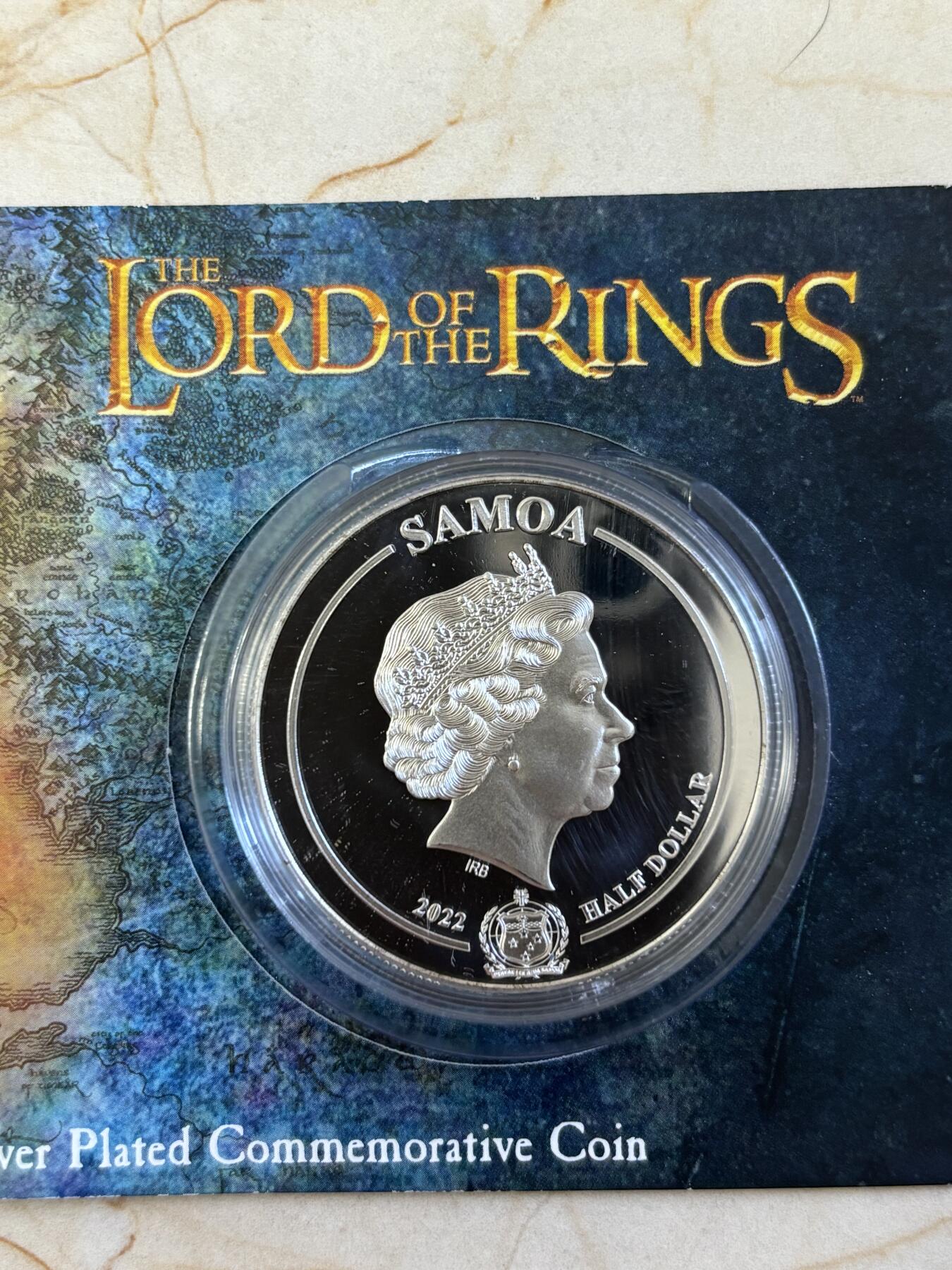 第194期拍卖 卡装萨摩亚2022年指环王24K镀金镀银纪念币