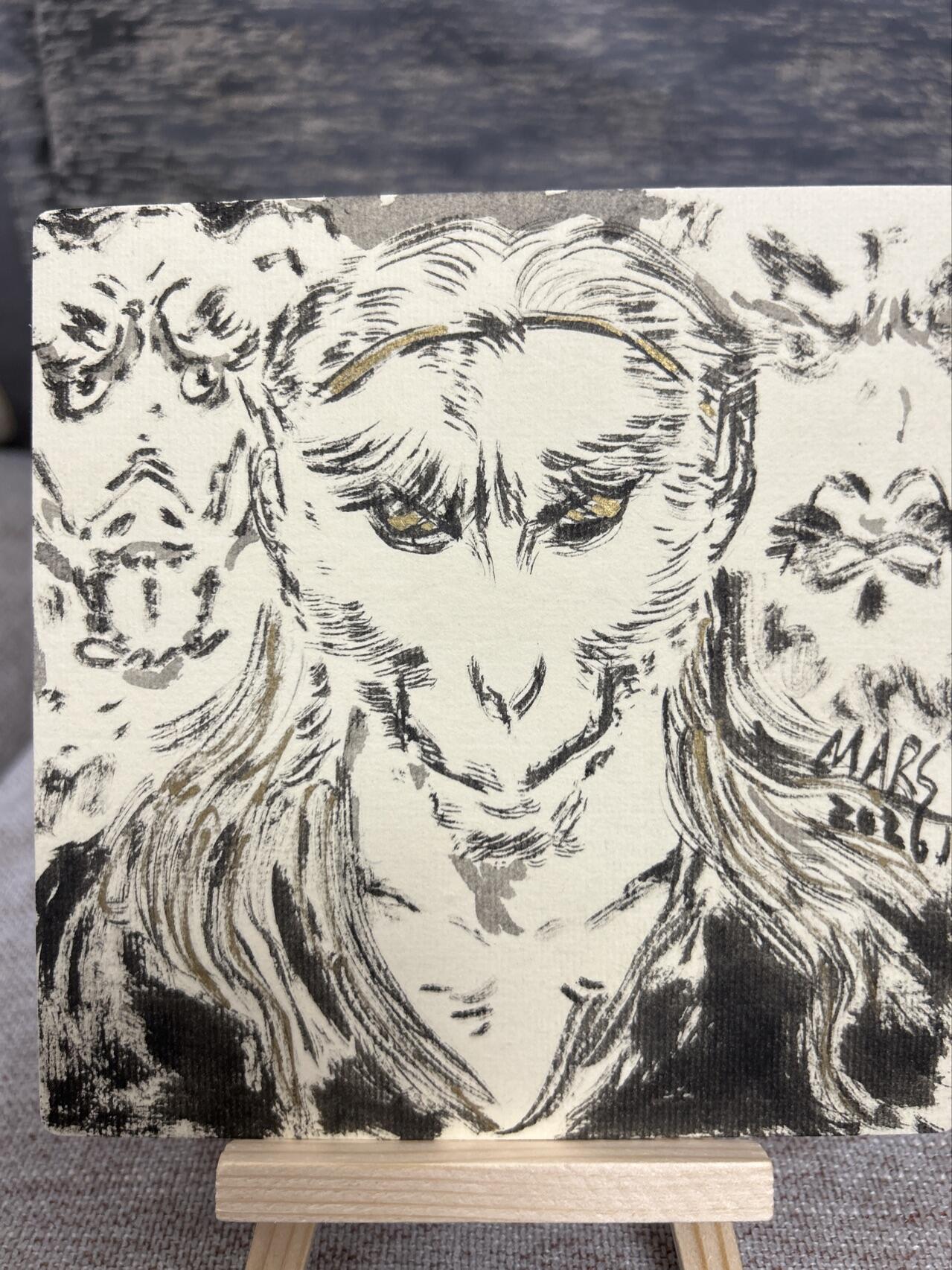 喜灰玩卡拍卖第五期，接拍品0佣金，欢迎送拍，释放现金流，让自己有资金可以购买更多喜欢的卡牌，让别的卡友能淘到更多心仪的卡牌 秦嘉裕老师 手绘 孙行者 14cmX14cm