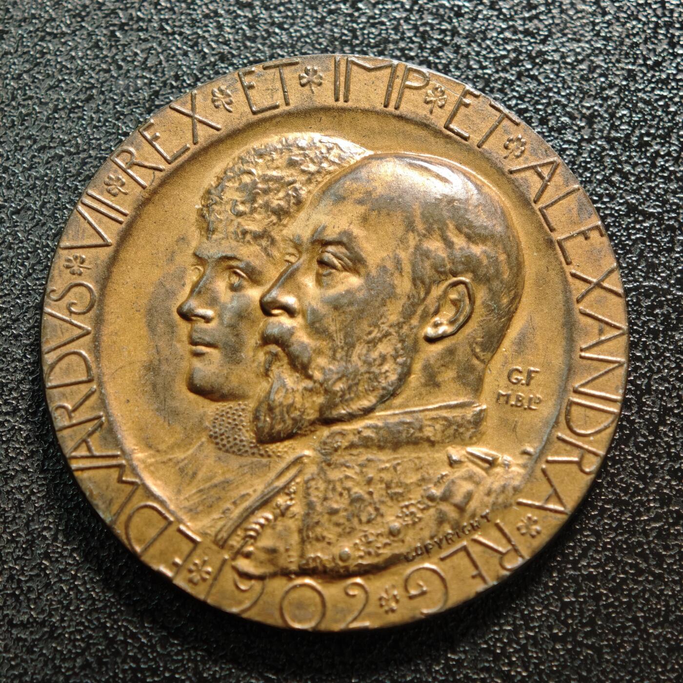 【德藏】世界币章拍卖第168期（拍品征集中~欢迎藏友联系） 1902年 英国爱德华七世与亚历山德拉王后加冕典礼纪念 直径约：33.5mm；重约：18g