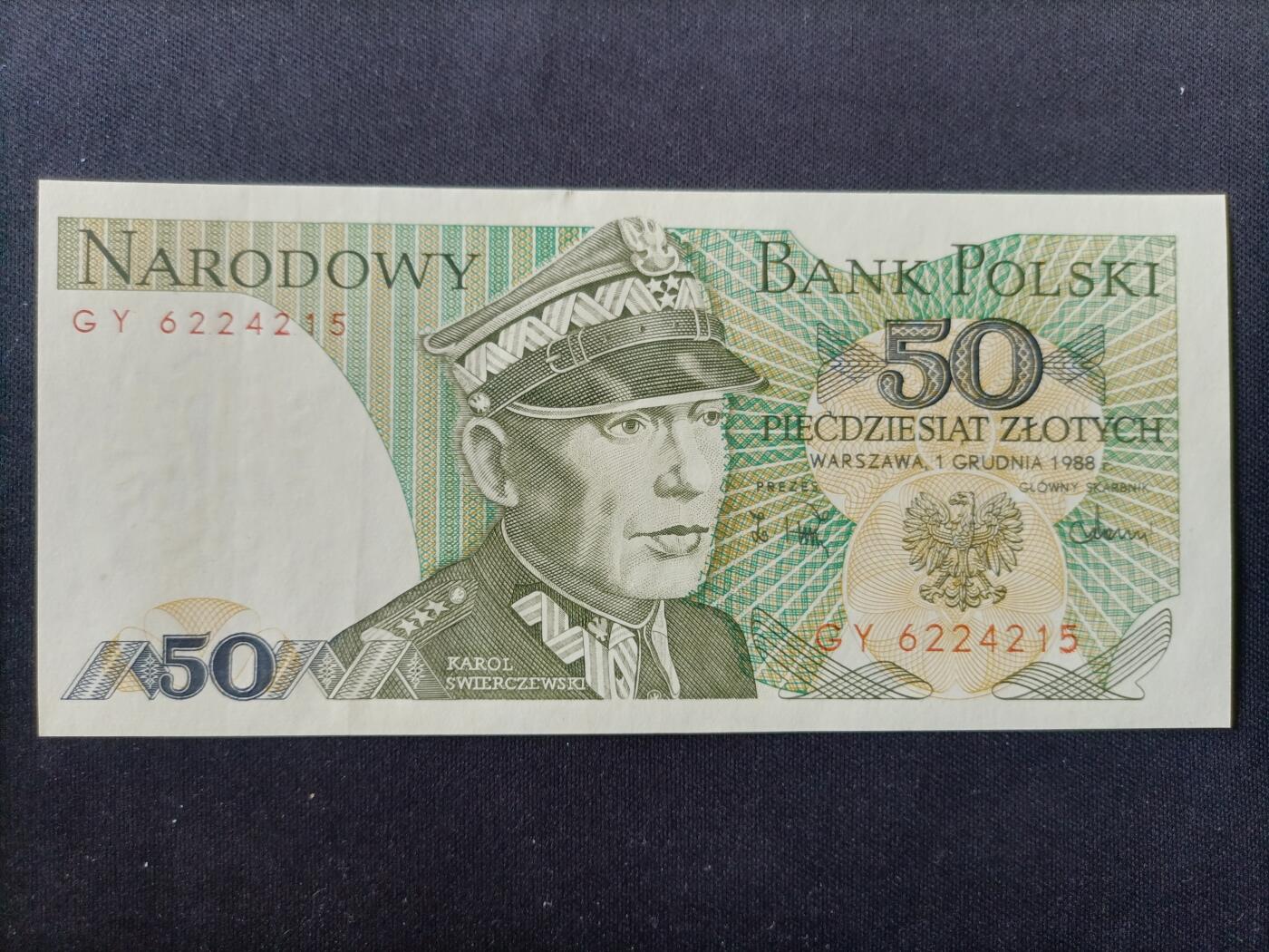 【游宝拍卖】丙午马年第14期 波兰-50兹罗提【1988年 近新AU 轻折】