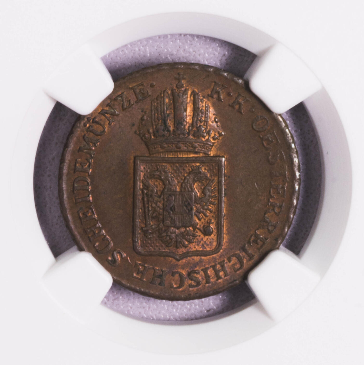 NGC-MS62/63/64RB 1816奥地利铜币三枚套