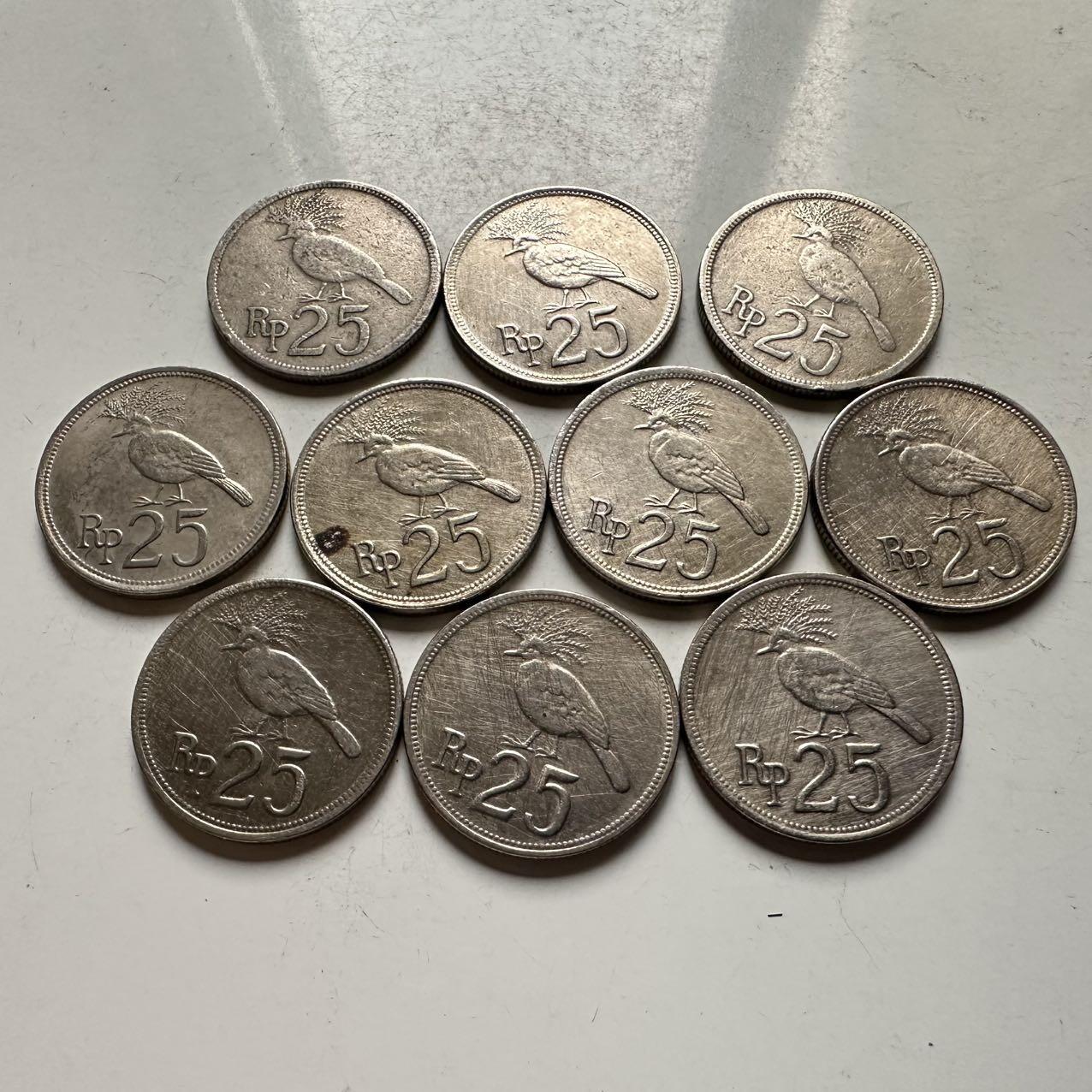 🌹外币初藏🌹🐯2026年第31场   每周二四六晚8️⃣点 接代拍 印度尼西亚1971年 极乐鸟 25卢比 10枚