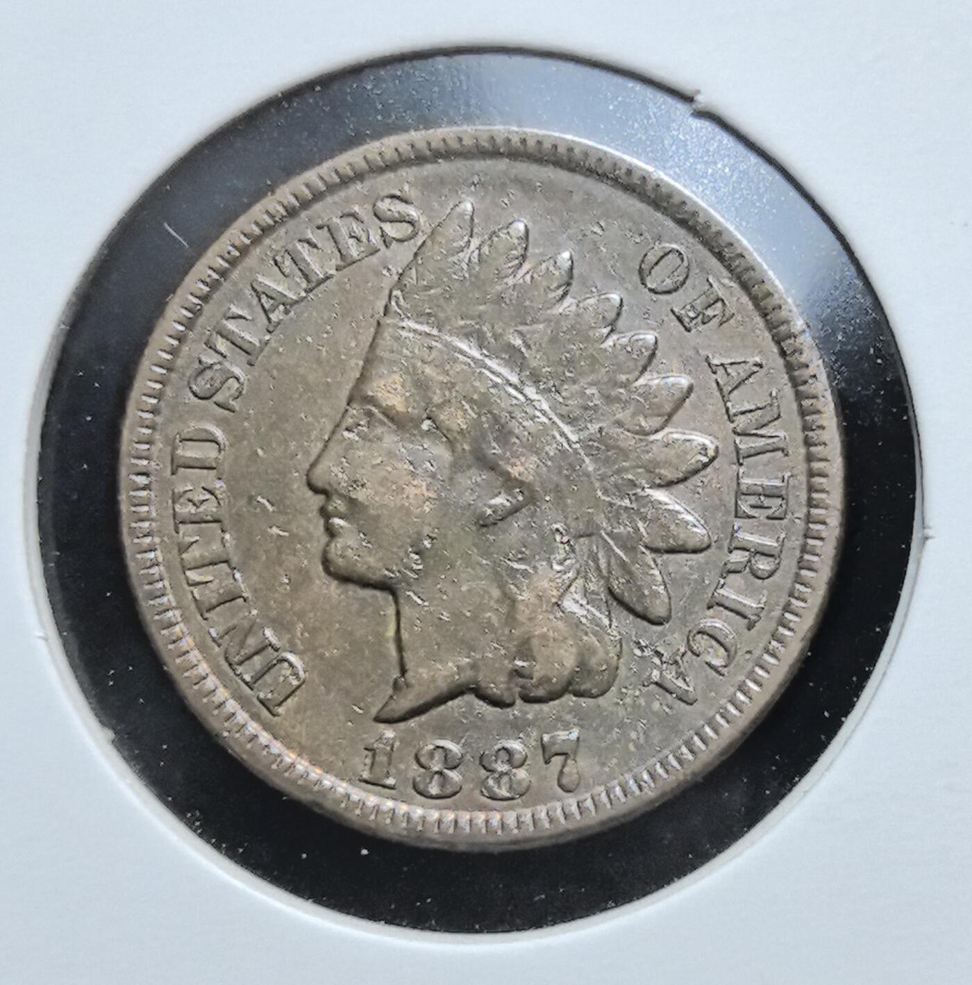 外国优质老铜币银币苏联纪念章，每周六晚九点倒数截拍，满百包邮可寄存，持续收拍 美国印第安人头像1887年1美分铜币，正面为印第安人头像，背面是花环与盾徽，是美国 19 世纪末经典流通铜辅币，见证其西进运动与货币体系发展。