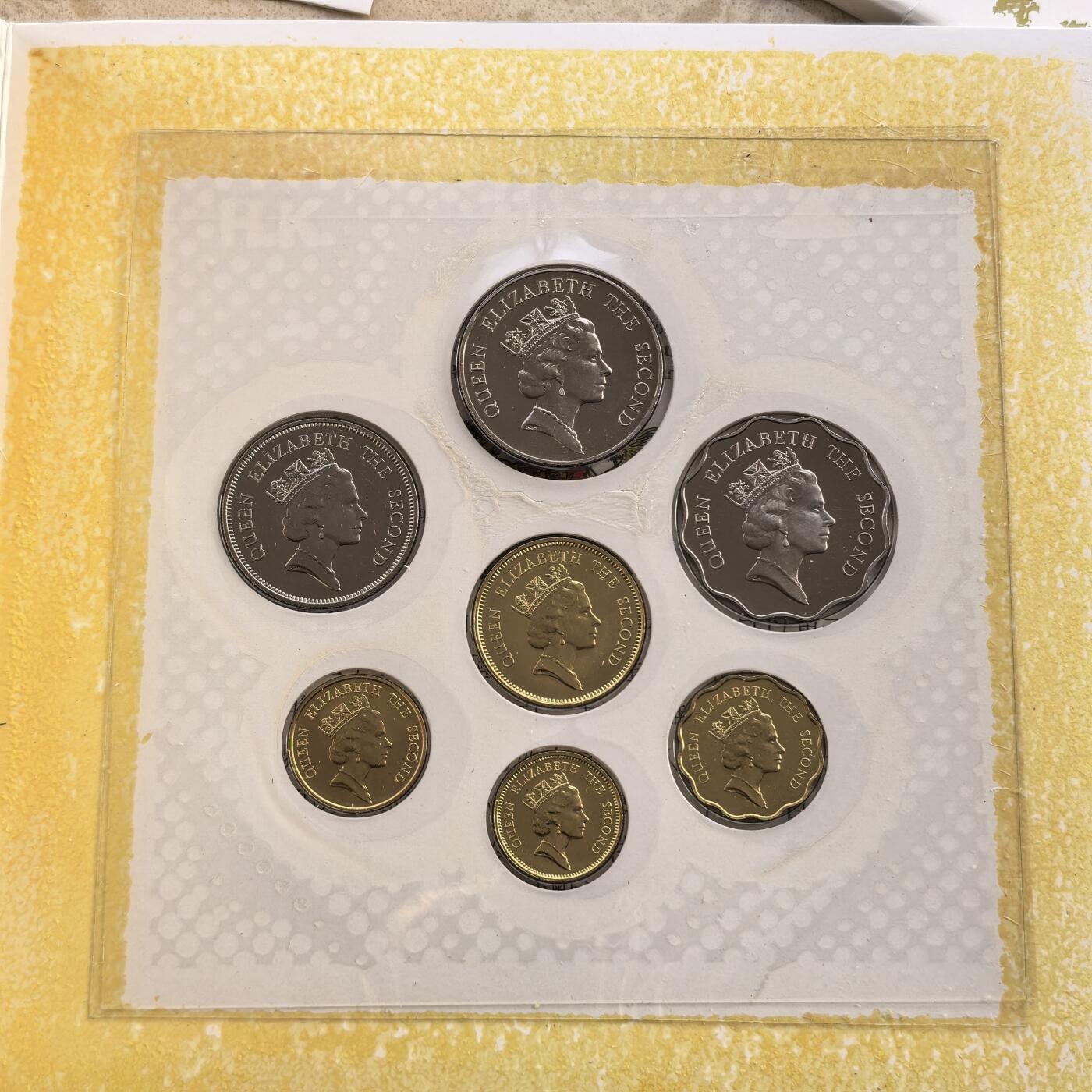 道一币馆币章第一百七十场 原包装 香港1988年套币七枚 首套官方套币，唯一女王头像套币 有脱胶