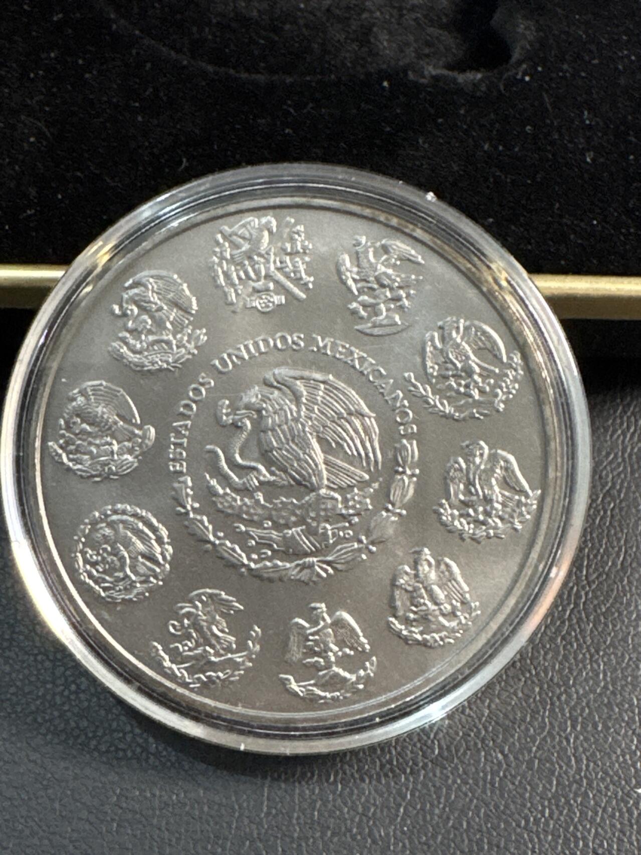 ❤️【币观天下】❤️ 第345期钱币拍卖场- 2026.3.20周五晚上6点半场 长期征集拍品  2015年墨西哥无面值黑色铑化镀24K金普制银币 燃烧的自由女神 1盎司999银 发行量：1000 盒证全