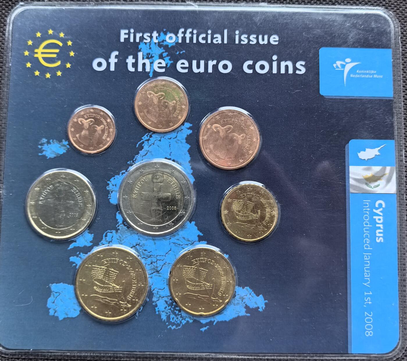 外国优质老铜币银币苏联纪念章，每周六晚九点倒数截拍，满百包邮可寄存，持续收拍 欧元硬币-2008年塞浦路斯（首发版）