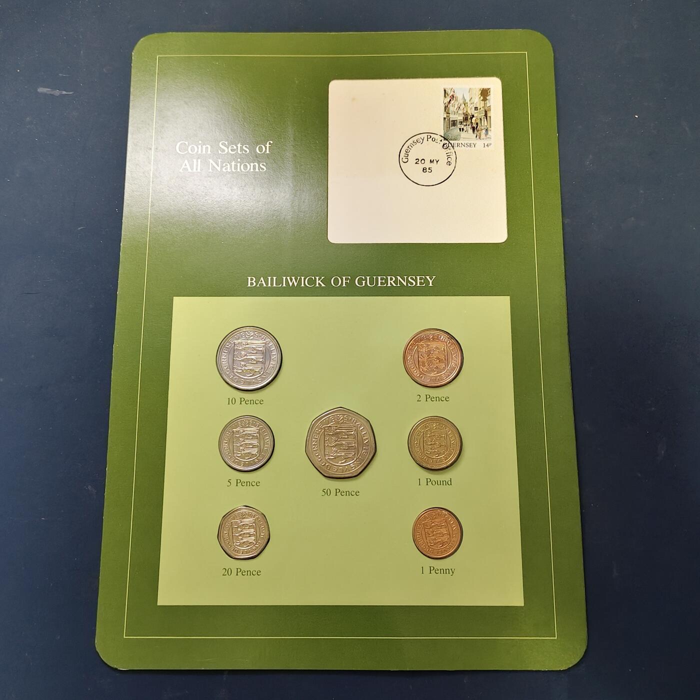 【全场包邮】纯粹捡漏拍513场 【富兰克林·世界各国硬币系列邮币卡】根西（英国属地）