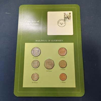 【全场包邮】纯粹捡漏拍513场 - 【富兰克林·世界各国硬币系列邮币卡】根西（英国属地）