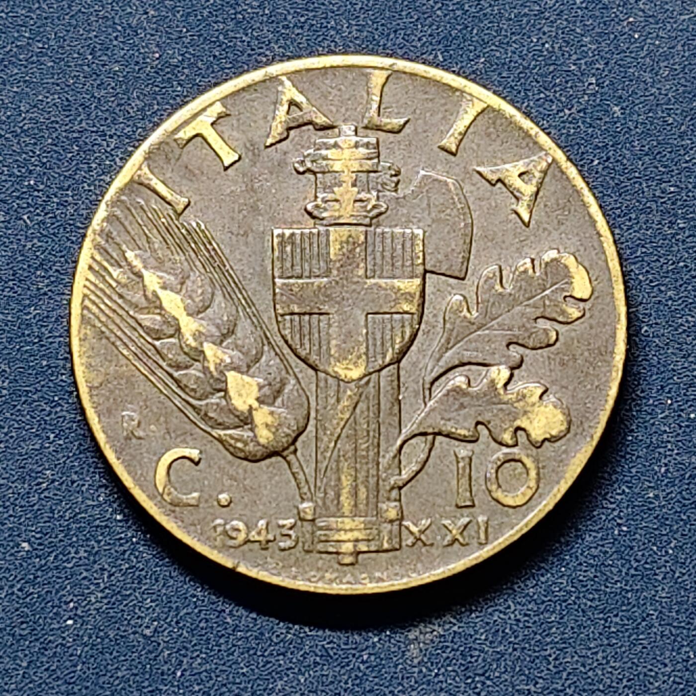 【全场包邮】纯粹捡漏拍512场 意大利1943年艾曼努尔三世10分