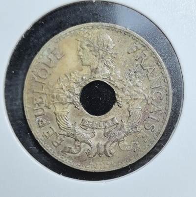 外国优质老铜币银币苏联纪念章，每周六晚九点倒数截拍，满百包邮可寄存，持续收拍 - 法属印度支那1939年 5分，属二战时期殖民货币，中孔设计独特，正面饰法兰西女神与稻穗纹饰，见证法国在东南亚殖民史，是法属远东钱币收藏的入门佳品。