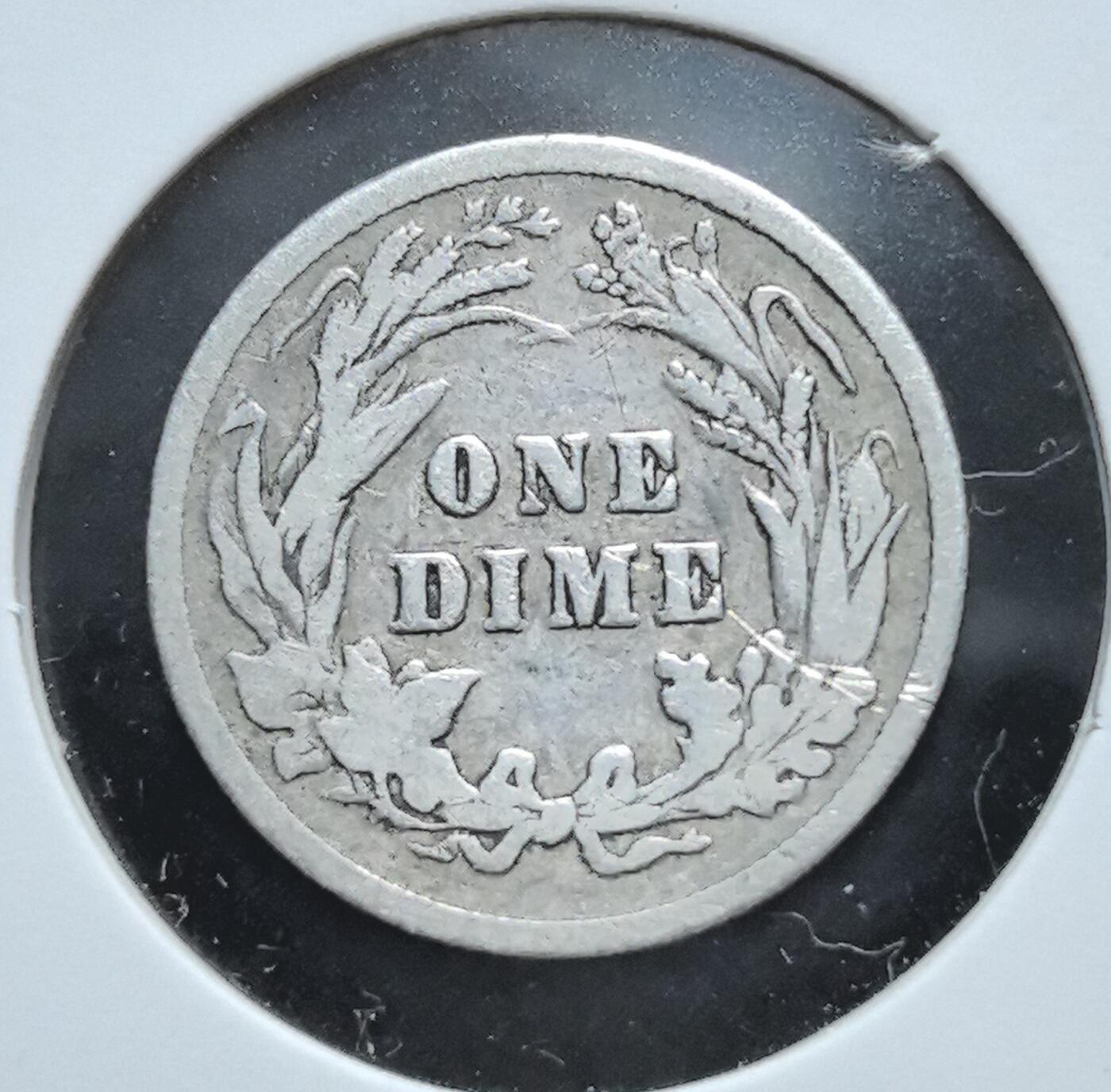 外国优质老铜币银币苏联纪念章，每周六晚九点倒数截拍，满百包邮可寄存，持续收拍 美国巴伯1899年10分银币。正面为自由女神头像，背面为橄榄枝与面值，是美国 19 世纪末经典流通辅币，见证其早期货币体系的稳定发展。