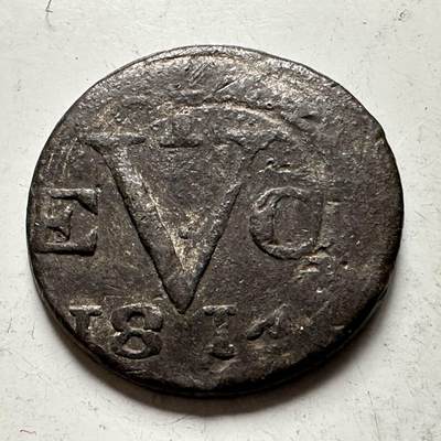 🌹外币初藏🌹🐯2026年第31场   每周二四六晚8️⃣点 接代拍 - 荷属爪哇1814年1 Duit铜币 VEC过渡时期 少见 b