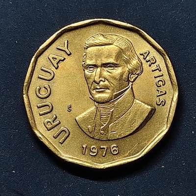 【全场包邮】纯粹捡漏拍512场 - 乌拉圭1976年阿蒂加斯1比索