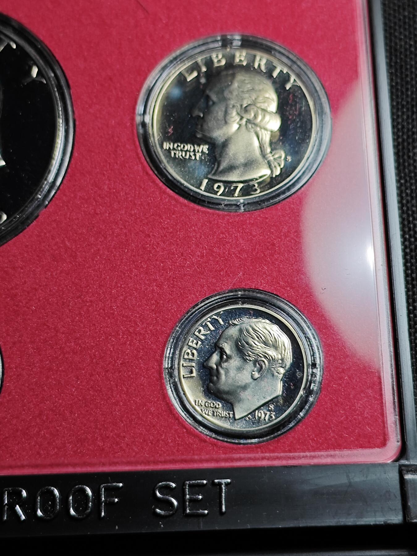 KK钱币收藏小铺   套币专场 2月预留时间 周末发货  1973美国大小面值清年一套 含艾克大一元精制