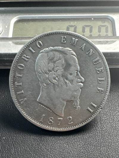 ❤️【币观天下】❤️ 第345期钱币拍卖场- 2026.3.20周五晚上6点半场 长期征集拍品  - 意大利1872年5里拉银币25克900银