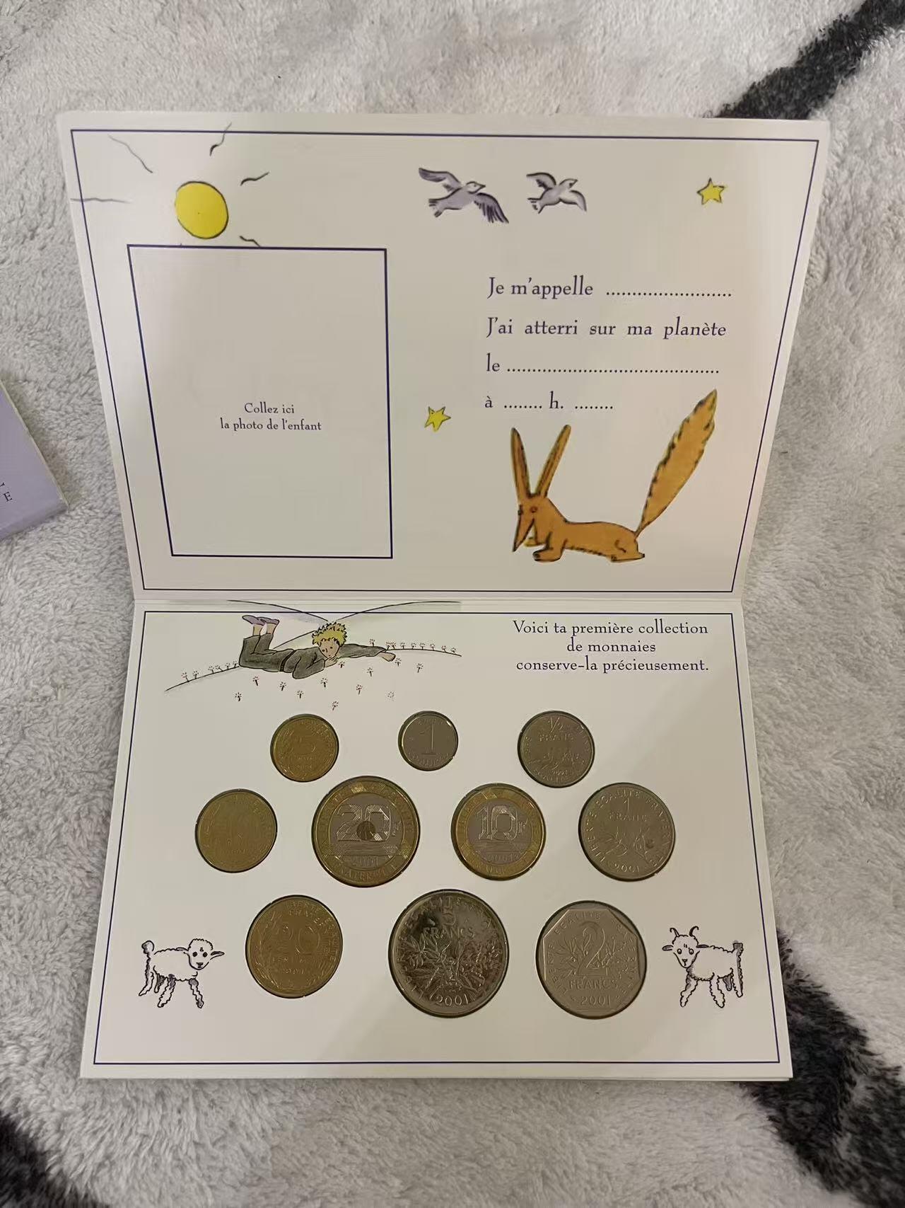 ❤️【币观天下】❤️ 第345期钱币拍卖场- 2026.3.20周五晚上6点半场 长期征集拍品  法国小王子2001年官方法郎套币 含两枚高值双色币 全新原包装 少见