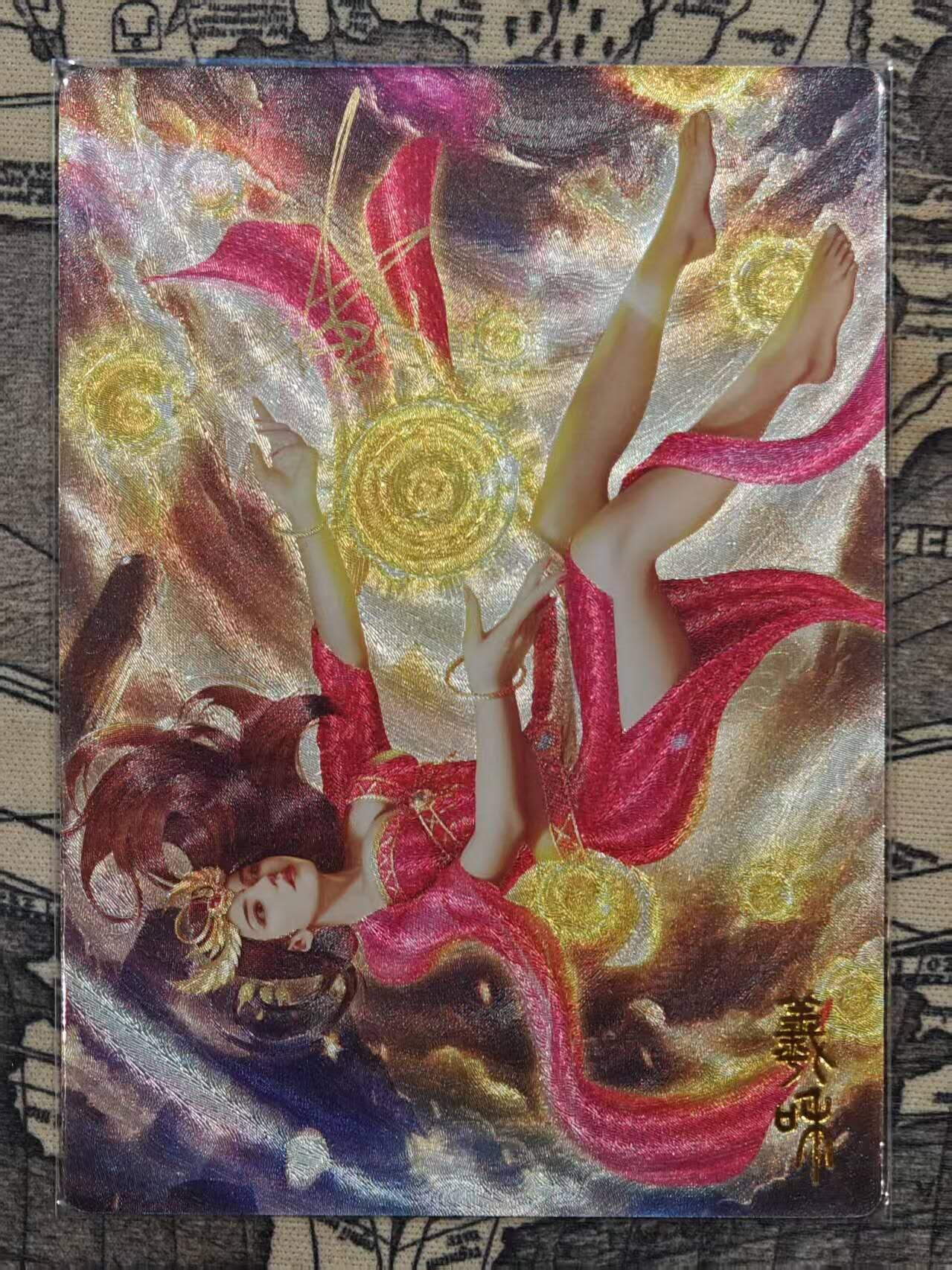 龙虎卡牌-七九场（满200元包邮，无佣金，每周六结拍，欢迎送拍） 【亲签 编号05】粗闪卡 李爻原创 - 谭二盲包 灵仙潭  羲和