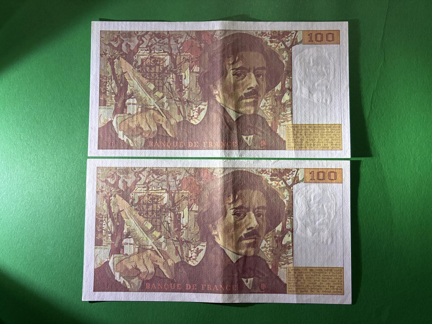 咖啡豆•收藏 2026年Mar_24th世界各国纸币拍卖 5枚 法国/法属地区 100&1000法郎 美品F-AU 外国纸币