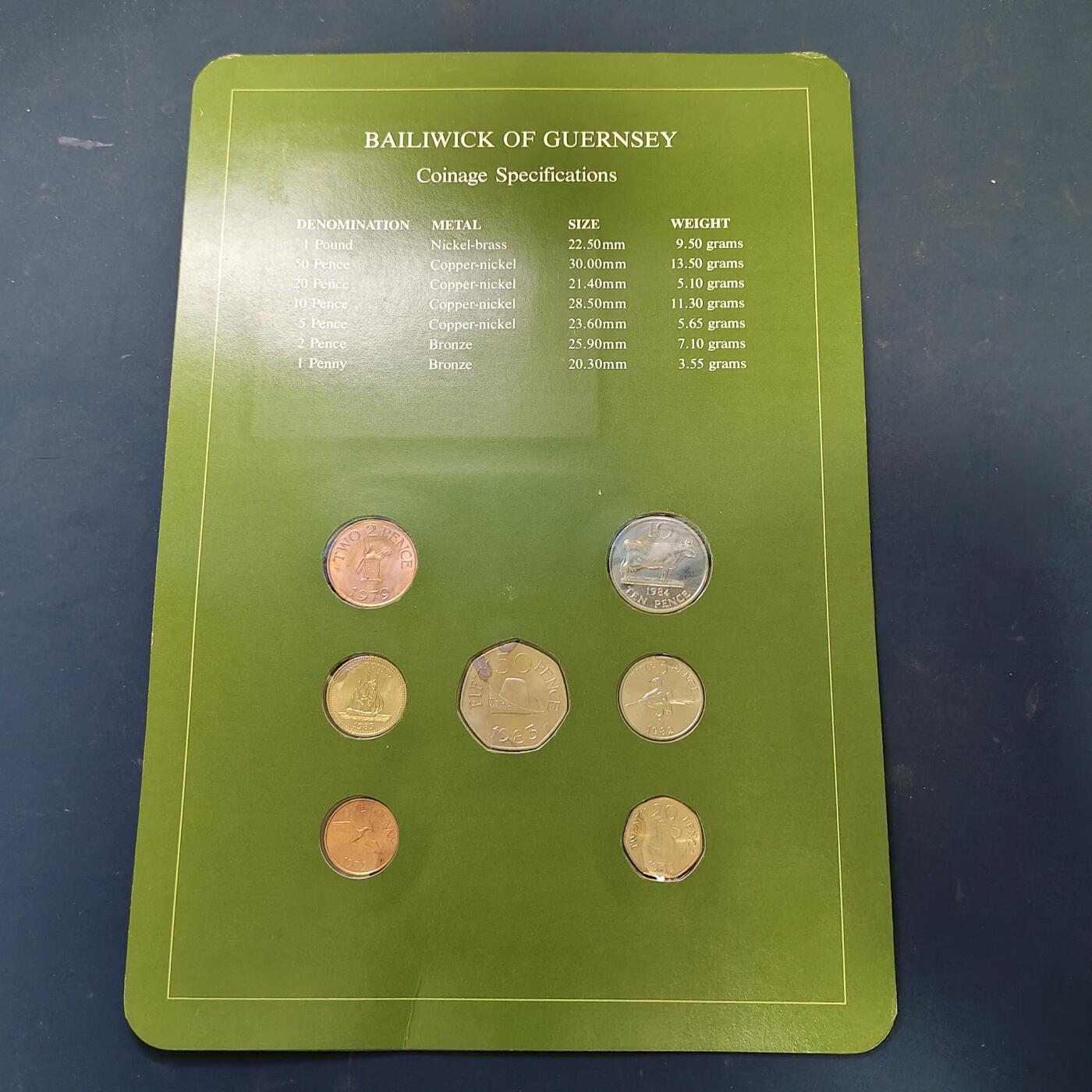 【全场包邮】纯粹捡漏拍513场 【富兰克林·世界各国硬币系列邮币卡】根西（英国属地）