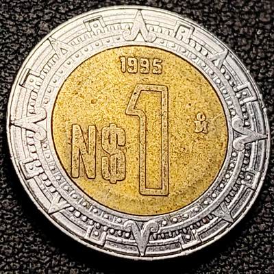 泉币菌-第213场-拍品多 请提前出价（工作最近较忙 发货不及时，望理解） - 墨西哥1新比索 双金属币 21mm