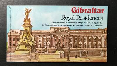 ↓君缘收藏764期☞钱币邮品↓无佣金、可寄存、满30元包邮  - 英属直布罗陀邮票，1978年伊丽莎白二世女王加冕25周年:王室城堡邮票小本票