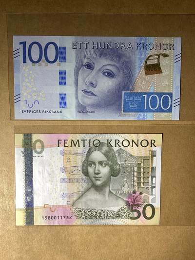 【礼羽收藏】🌏世界钱币拍卖129期 - 瑞典50 1002张 100UNC 50如图