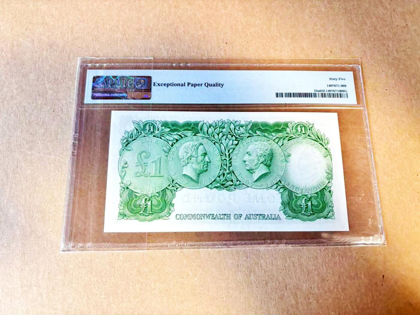【Blue Auction】世界纸币精拍第796期——18级TOP拍卖/信誉/品质/专业/高效💫 澳大利亚 1961-65年1镑 PMG65EPQ 石膏女王
