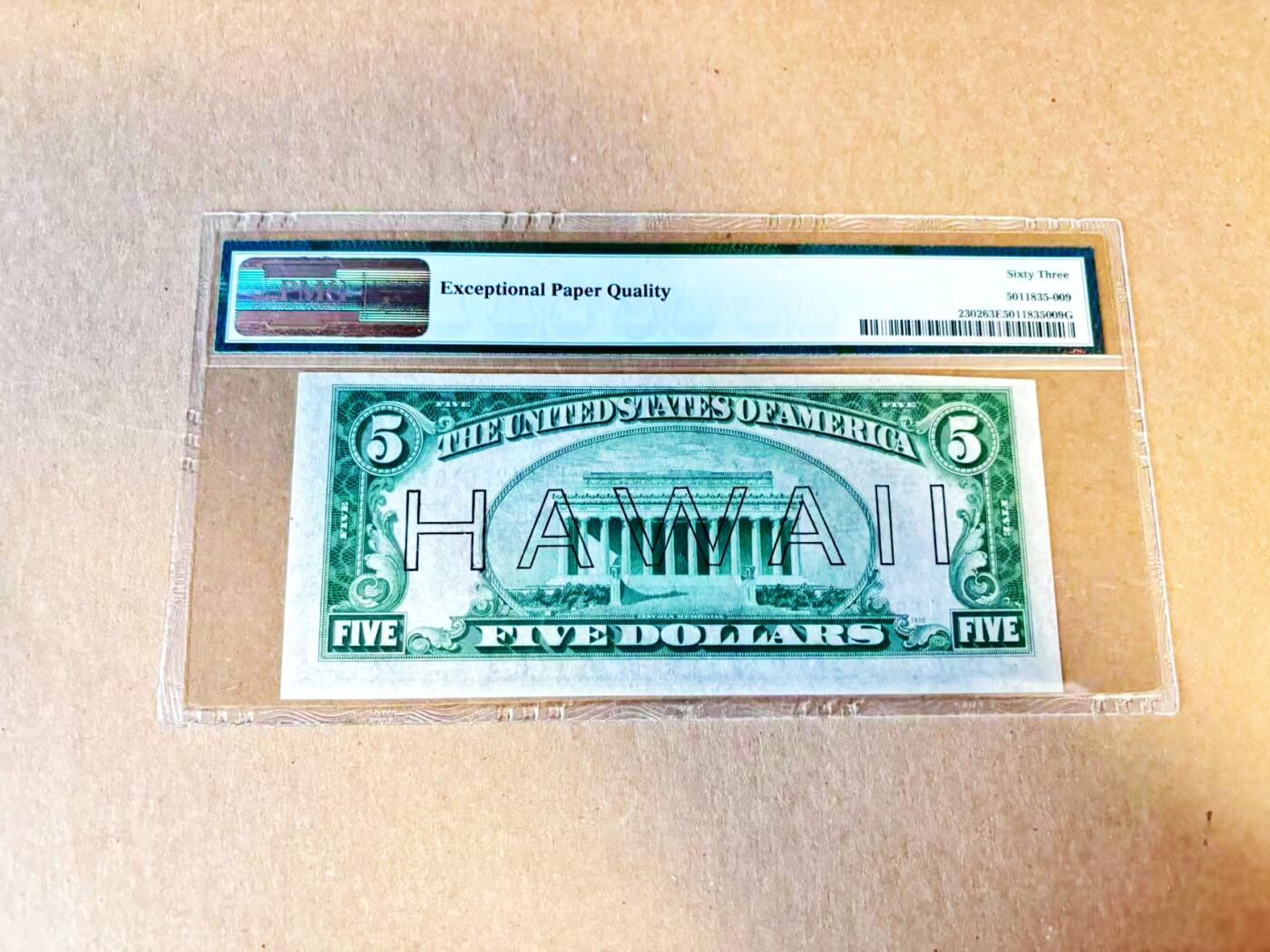 【Blue Auction】世界纸币精拍第796期——18级TOP拍卖/信誉/品质/专业/高效💫 【无47】美国 1934年5美金 林肯 夏威夷券 PMG63EPQ 