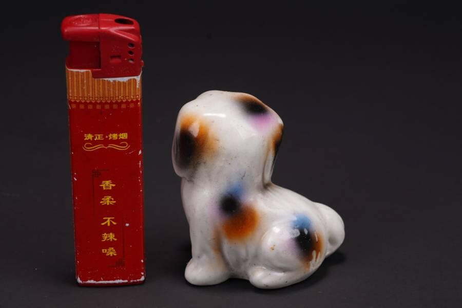 上海都达杂项专场六二【全场包邮】  白瓷彩绘小狗摆件69-119