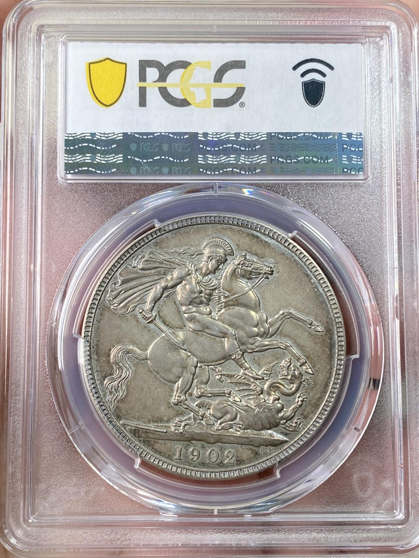 万国钱币拍卖第063期 PCGS PR62 1902年英国爱德华七世精制马剑克朗 精制MATTE工艺素描质感 罕见熟美天鹅绒五彩收藏级