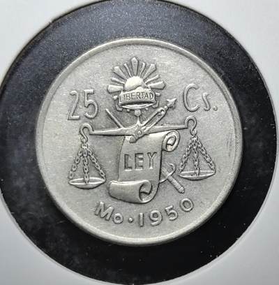外国优质老铜币银币苏联纪念章，每周六晚九点倒数截拍，满百包邮可寄存，持续收拍 - 墨西哥1950年25分银币。正面为墨西哥国徽 “鹰蛇仙人掌”，背面是象征正义的天平与 “自由” 字样，见证墨西哥战后货币体系。