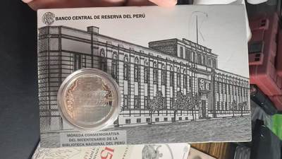 ❤️【币观天下】❤️ 第345期钱币拍卖场- 2026.3.20周五晚上6点半场 长期征集拍品  - 秘鲁2021年国家图书馆成立200周年纪念银币，33克大银币，含银量0.925含纯银31.1克